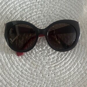 Balenciaga Black and Red Sunglasses